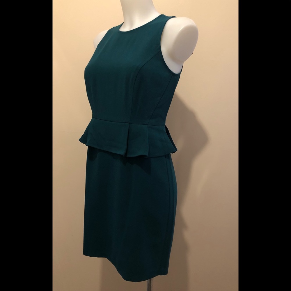 ANN TAYLOR LOFT PEPLUM HUNTER GREEN DRESS👗2P - Picture 6 of 14
